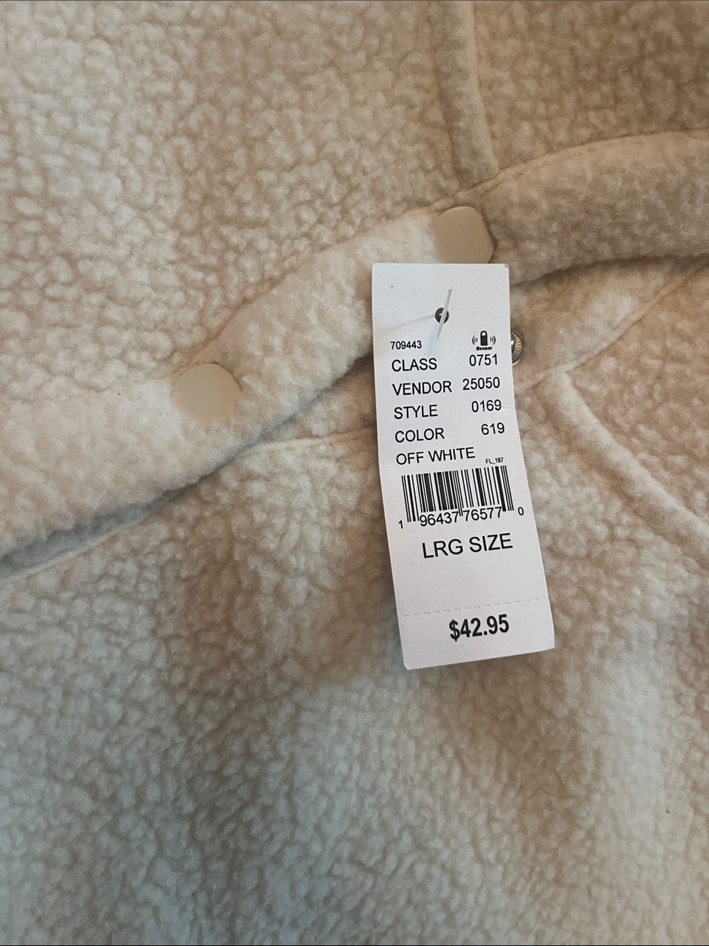 Pacsun Cream Sherpa Pullover - Picture 3 of 5